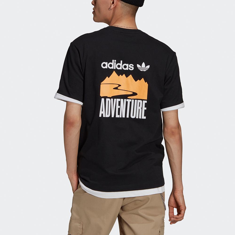 Adidas Originals T Shirts Men's Black Crew Neck Moderate Straight Fit GN2367