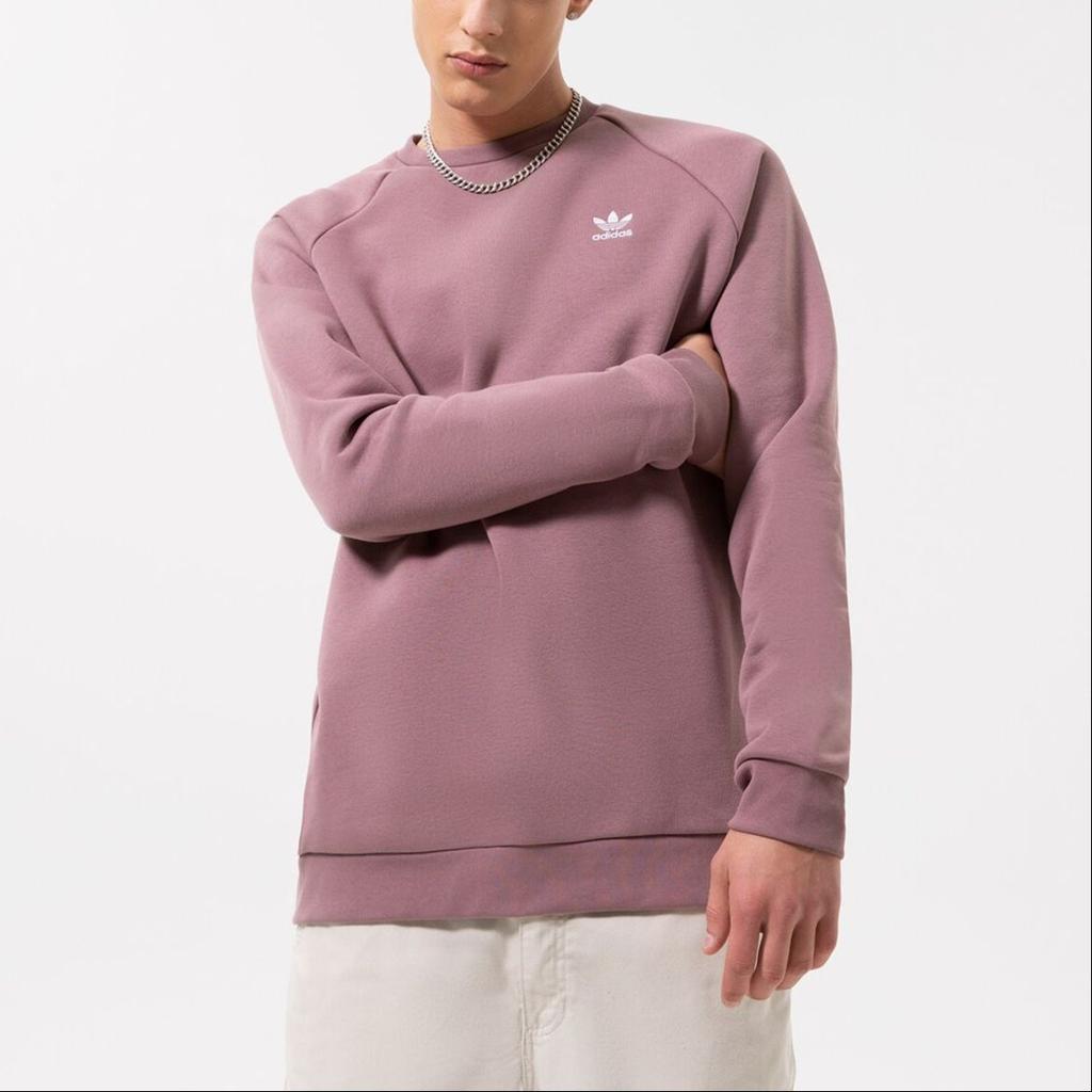 Adidas Originals Crew Neck Long Sleeve Logo Sweatshirt Men Tops Red HJ7991