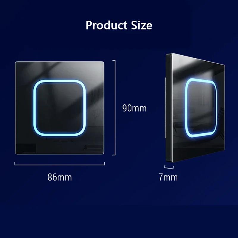 Панель из закаленного стекла 1 2 3 4-клавишный настенный выключатель света 1 2-позиционный международный универсальный светодиодный индикатор точка сброса питания ВКЛ ВЫКЛ