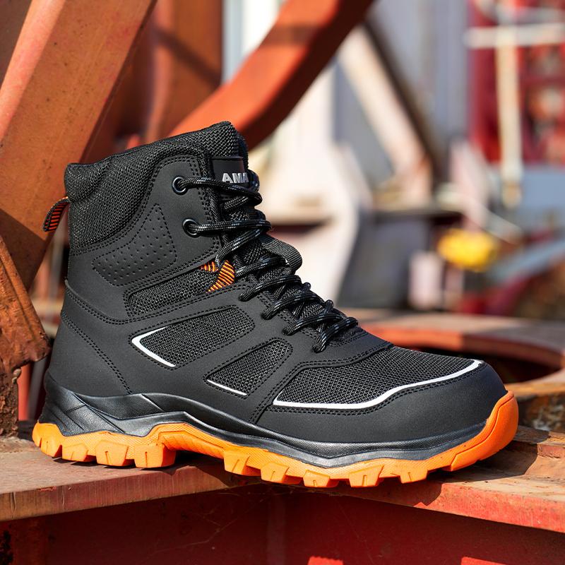 Hombre Work Boots Anti Smashing Steel Toe Safety Shoes Men Work Sneakers Indestructible Shoes Puncture-Proof Protective Shoes