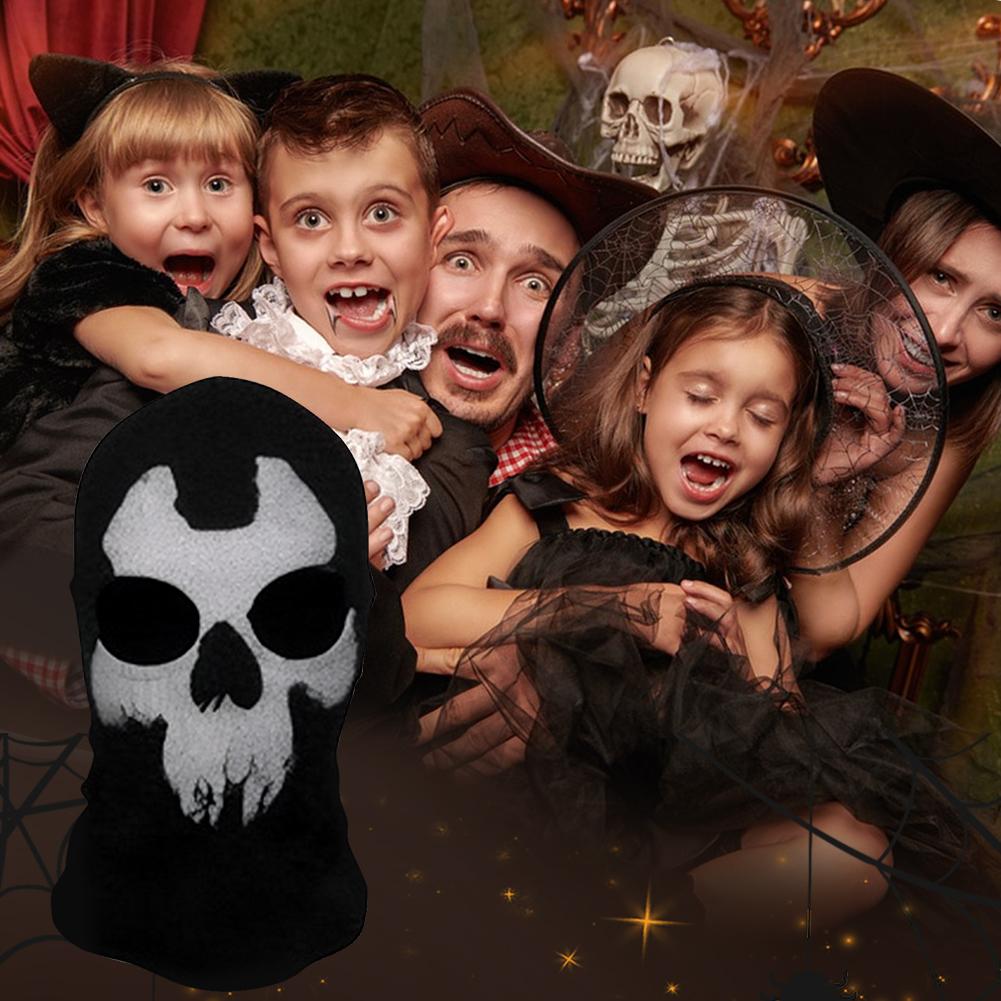Унисекс Призрачный Череп Маска на все лицо Маска Призрачного Скелета Маска Призрачного Лица для Косплея Вечеринки Хэллоуина Велоспорта Скейтборда