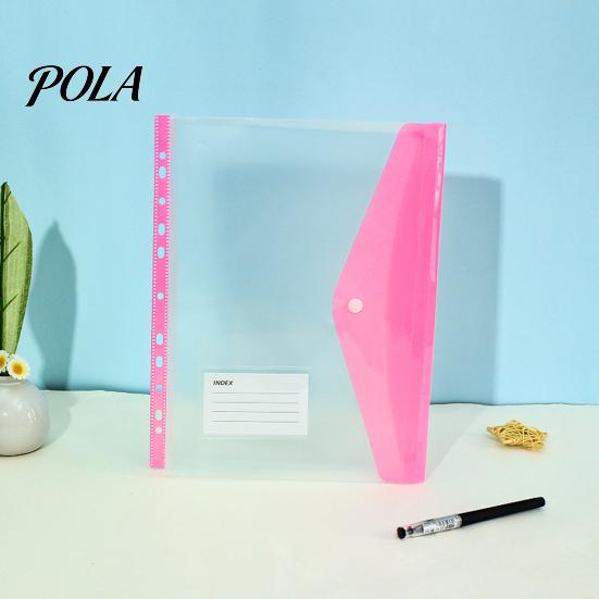 Colorful File Pockets 11 Hole Binder for A4 Binders, Plastic Expanding Folders Student Organizer with Snap Closure & Transparent Label Slot,