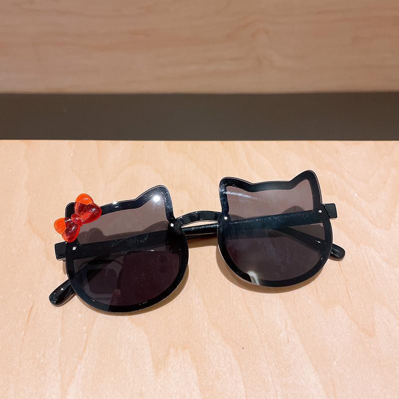 New Korean Style Cat Shape Children's Cute Cartoon Sunglasses Kids Anti UV Eyewear Round Colourful Sunglass