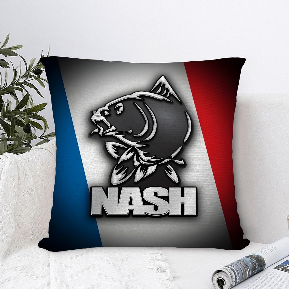 Чехол на подушку с логотипом N-Nash Fishing, плюшевая ткань, мягкий чехол на подушку, двусторонний принт, чехол на диванную подушку, декоративный чехол на подушку