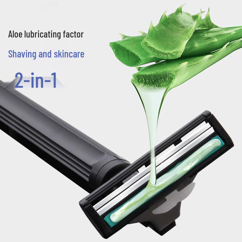 Набор бритвы для начинающих с 12 сменными кассетами и пеной для бритья