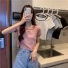 Love Embroidered T-shirt for Women Ins Trendy Short Hot Girls Slim Pure Desire Style Slim Short-sleeved Tops for Summer New Style