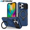 KEYSION Чехол-подставка с магнитным кольцом для MagSafe для iPhone 16 Pro Max Slide Camera Protection Противоударный чехол для телефона iPhone 16
