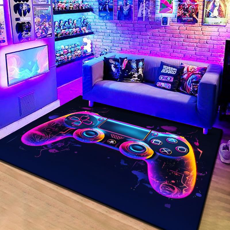 3D Game Console Carpet: Video Game Controller & E-Sports Room Floor Mat - Cool Living Room Decor