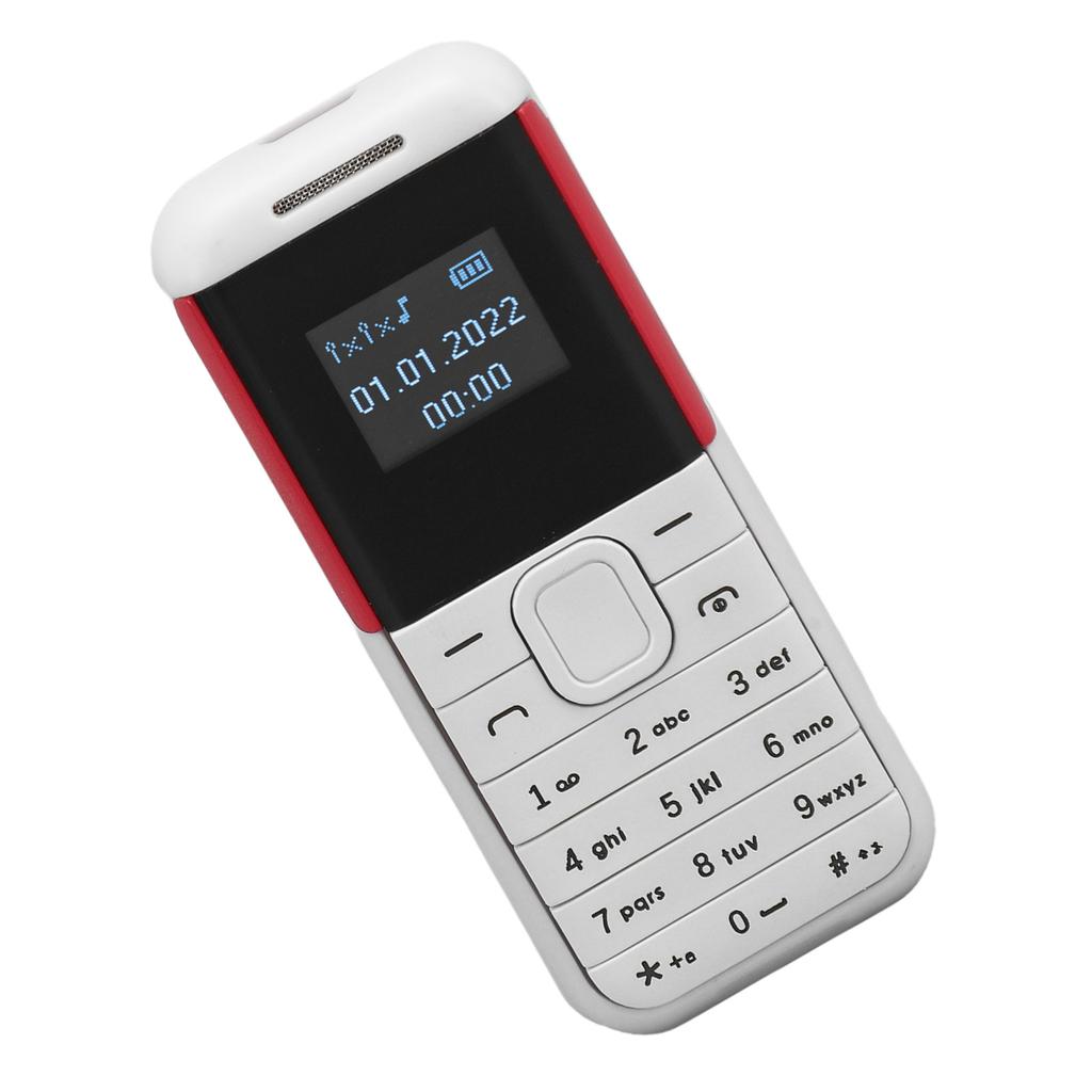 Tiny Mobile Phone Mini 2G Phone 0.66in Screen 2 In 1 Bluetooth Sound Player Dual Card Standby GSM