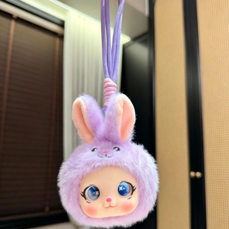 Unique Rabbit Head Plush Doll Pendant for Backpacks Soft and Cuddly Decoration Perfect for Gifts