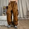 Женские брюки-карго с высокой талией, большие карманы с несколькими карманами, быстросохнущие однотонные брюки с завязками на щиколотке, уличная одежда в стиле хип-хоп, женские брюки