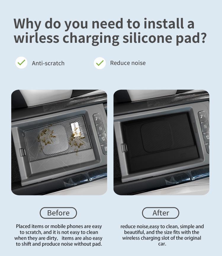 Совместимый с 24-25 Kia EV9 Беспроводная зарядка Противоскользящий Пылезащитный Силиконовый Автомобильный Коврик