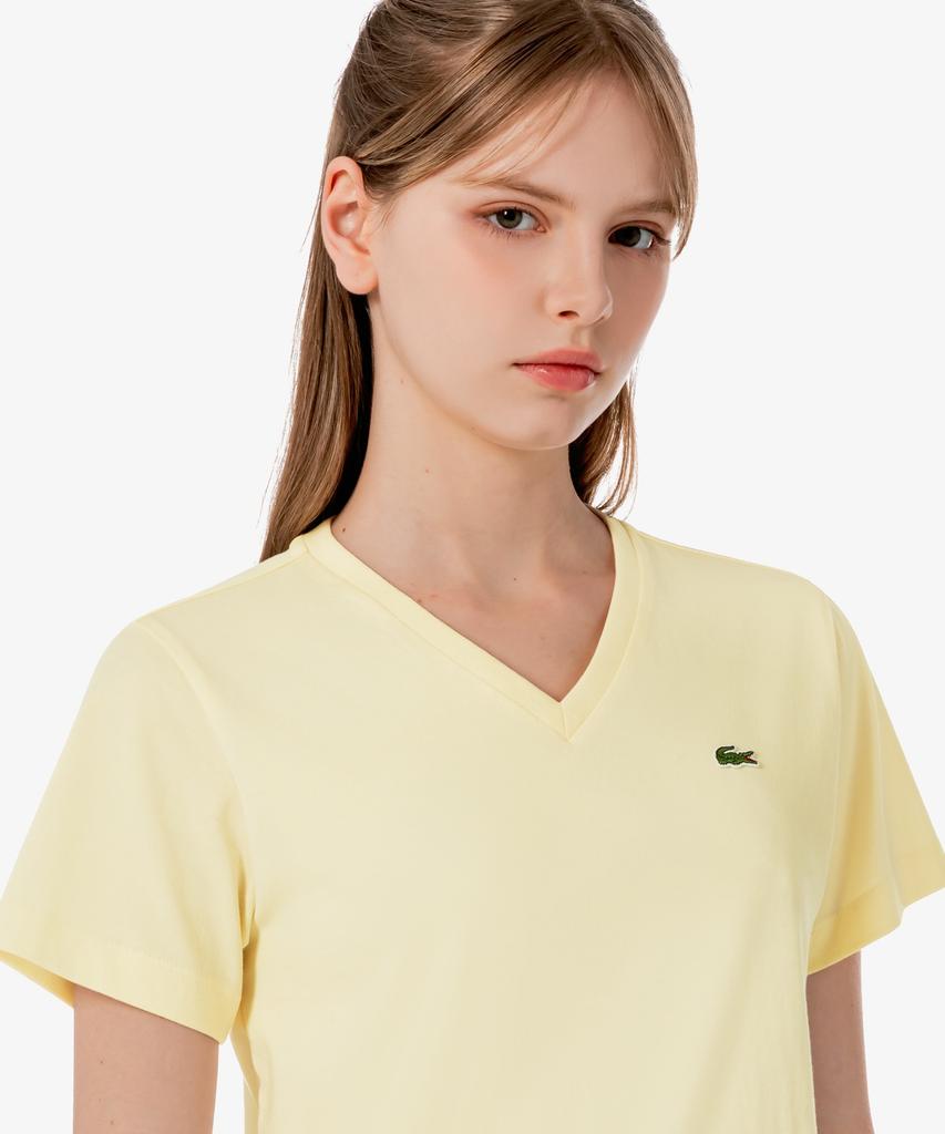 LACOSTE Женская базовая футболка с V-образным вырезом и коротким рукавом Tf833E-56G S7G