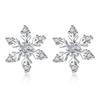 Silver Snowflake Stud Earrings Womens Girls Jewellery Xmas Gift Jewelry Elegant