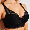 Большой размер ультратонкий хлопковый бюстгальтер с регулируемой чашкой для женщин, собранный сексуальный без стального кольца, однотонный кружевной бюстгальтер для нижнего белья, подходящий для полных девушек