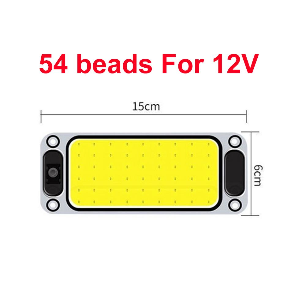 12 В-24 В автомобильный светильник для салона 54/108SMD COB, лампа для чтения, автомобильный плафон, светодиодная панель, водонепроницаемая самоклеящаяся лампа для грузовика
