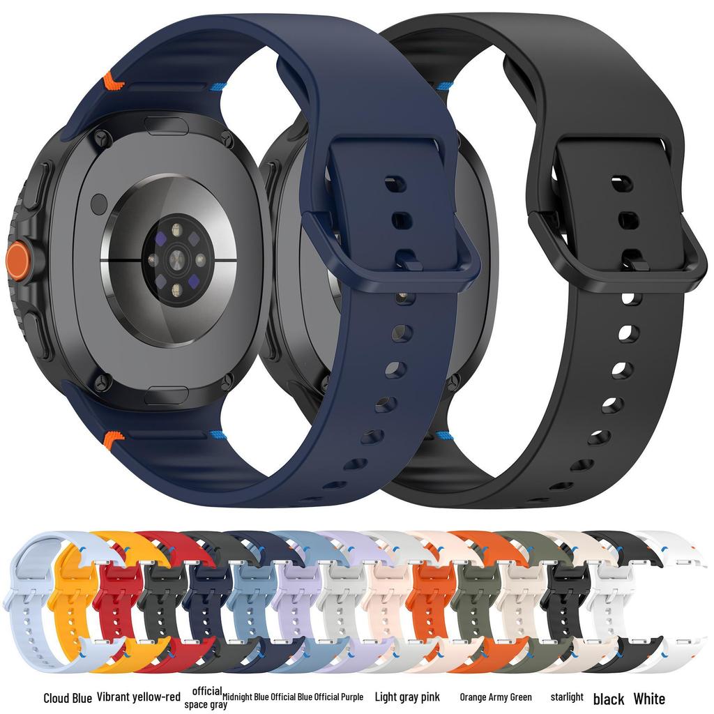 Силиконовый ремешок для Samsung Watch 8 - Браслет из жидкого силикона с классической пряжкой на день для 40/44 мм, Удобный и прочный