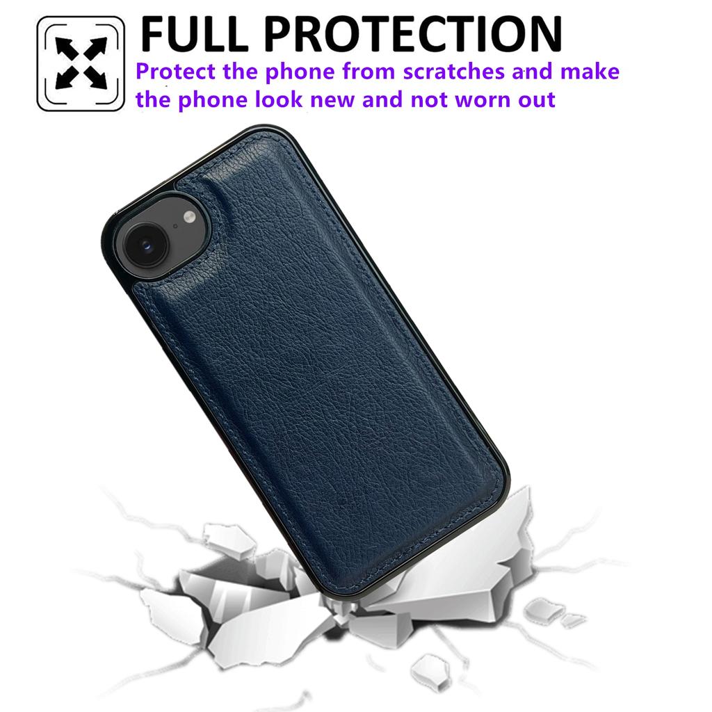 For iPhone 16e Case Calf Texture PU Leather Anti Fingerprint Back Phone Cover
