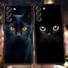 Черный кот Чехол для телефона для Samsung Galaxy S25 S24 S23 S22 Ultra S20 S21 FE 5G S10 S9 Plus S10E Мягкий ТПУ Чехол