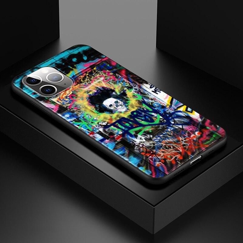 Мягкий черный чехол для телефона Jean Michel Basquiat Art Graffiti для Apple iPhone 13 12 11 SE XS XR X 7 8 6 5 S mini Plus Pro MAX 2020