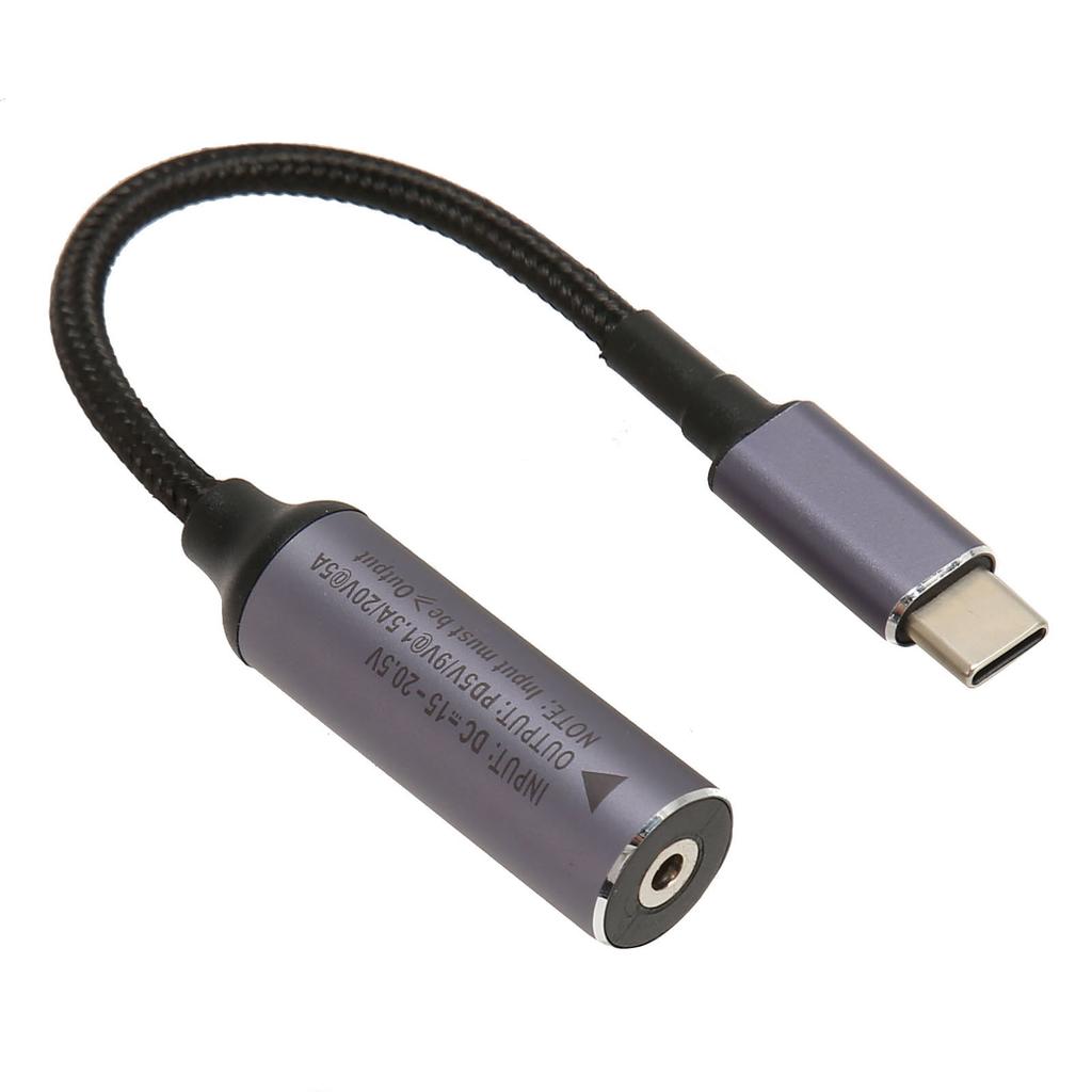 DC3.0mmx1.1mm Female Input to Type C Male Power Charging Cable Support Up to 100W Power PD Charge Cable