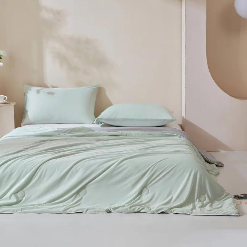 Охлаждающее шелковистое летнее одеяло, легкое, дышащее, для односпальной двуспальной кровати, с кондиционером, машинная стирка для взрослых и детей