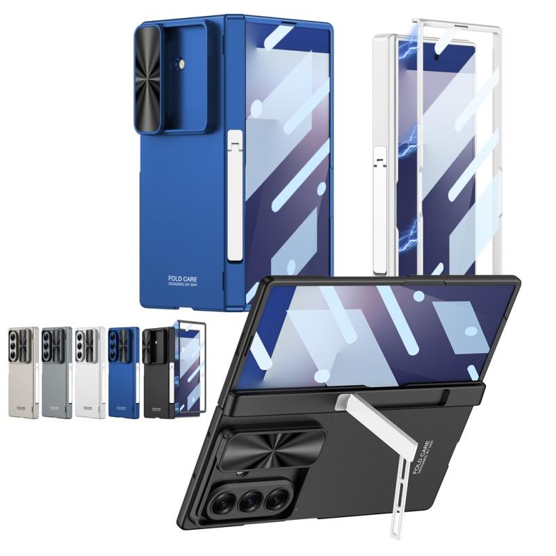 Slide Camera Magnetic Hinge protection Kickstand Full Body Case for Samsung Galaxy Z Fold7 Cover with Screen Glass Film