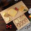 Набор для сыра из нержавеющей стали с доской и ящиком из каучукового дерева