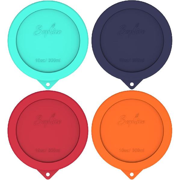 Sophico Silicone Replacement Lids for Pyrex and Anchor Hocking Glass Custard Cups 6oz, Round Silicone Cover for Food Storage (Container not Included)