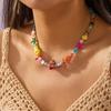 Resin Fish Charms Pendant Scallops Beaded Necklace Jewelry Colorful Fish Necklace  Women