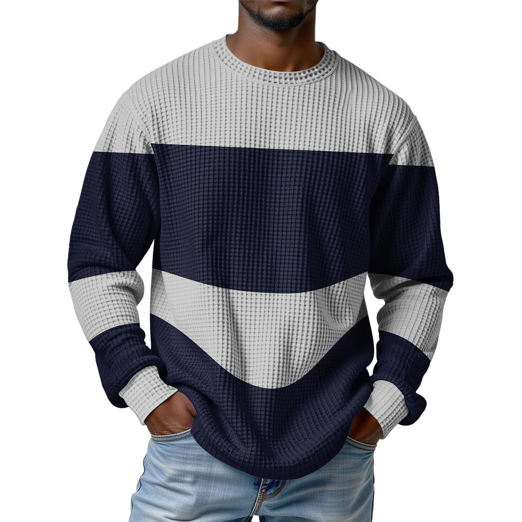 Мужской трикотажный повседневный пуловер с воротником - Длинный рукав для ежедневной носки