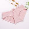 Student Simple Solid Color Mid Low Bow Breathable Underpants Cotton Underwear Briefs