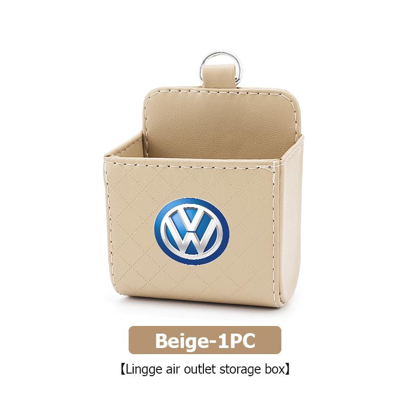 WET1 Leather Car Seat Door Storage Box Phone Sunglasses Holder For Volkswagen VW Golf 4 5 6 7 Polo Jetta Sagitar Magotan Passat B5 B6