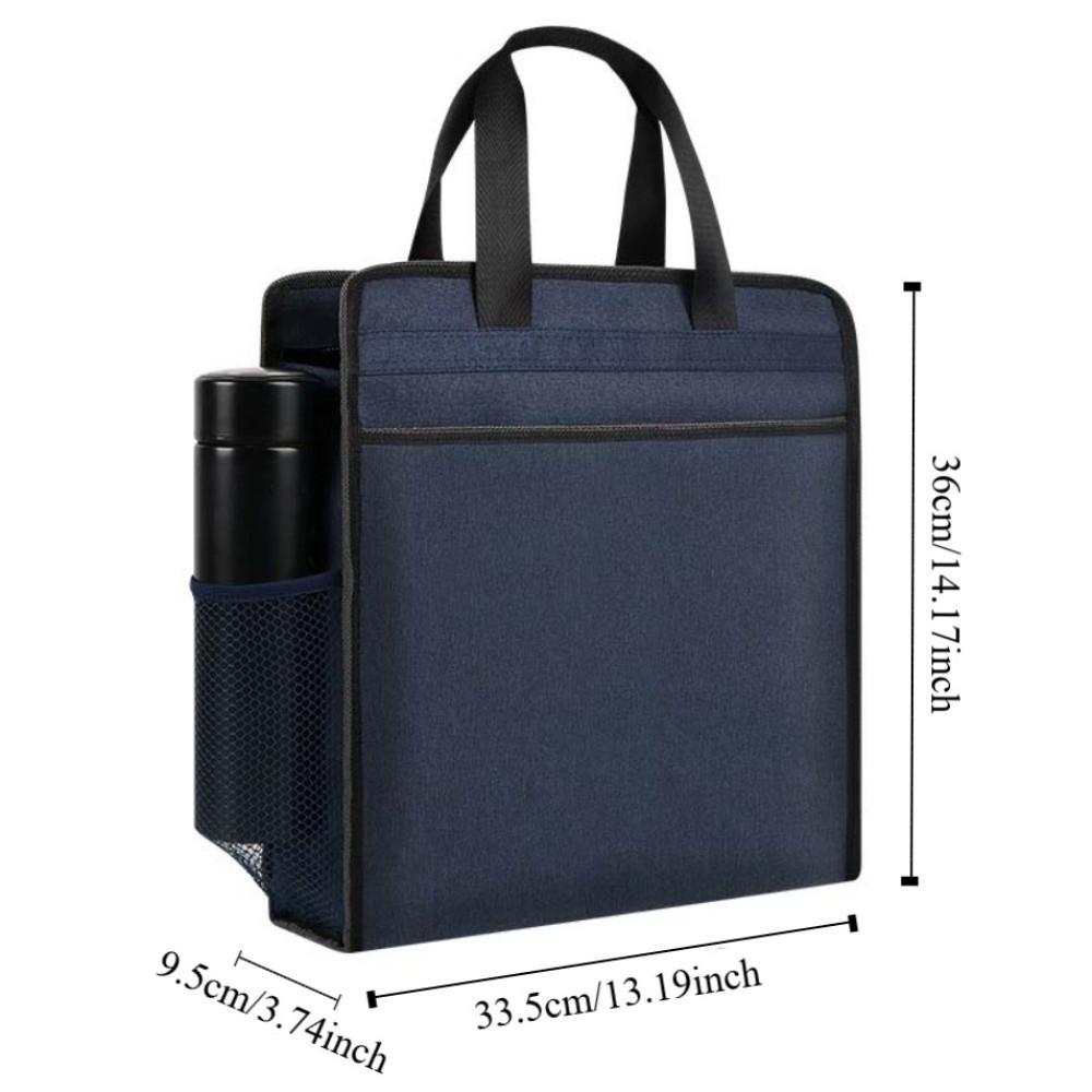 Waterproof Zippered Document Bag Oxford Students Portable Bag Durable File Tote Bag Pouch Book