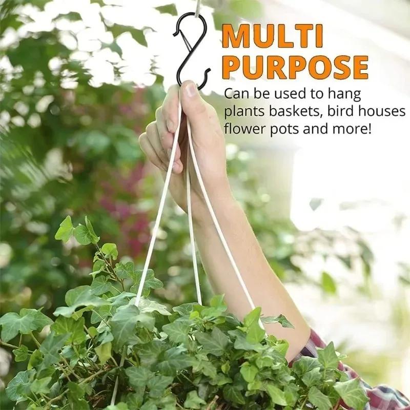 5 шт. 5-дюймовый металлический S-образный крючок с предохранительной защелкой для подвешивания кухонной утвари/растений/горшков и сковородок/одежды, шляп