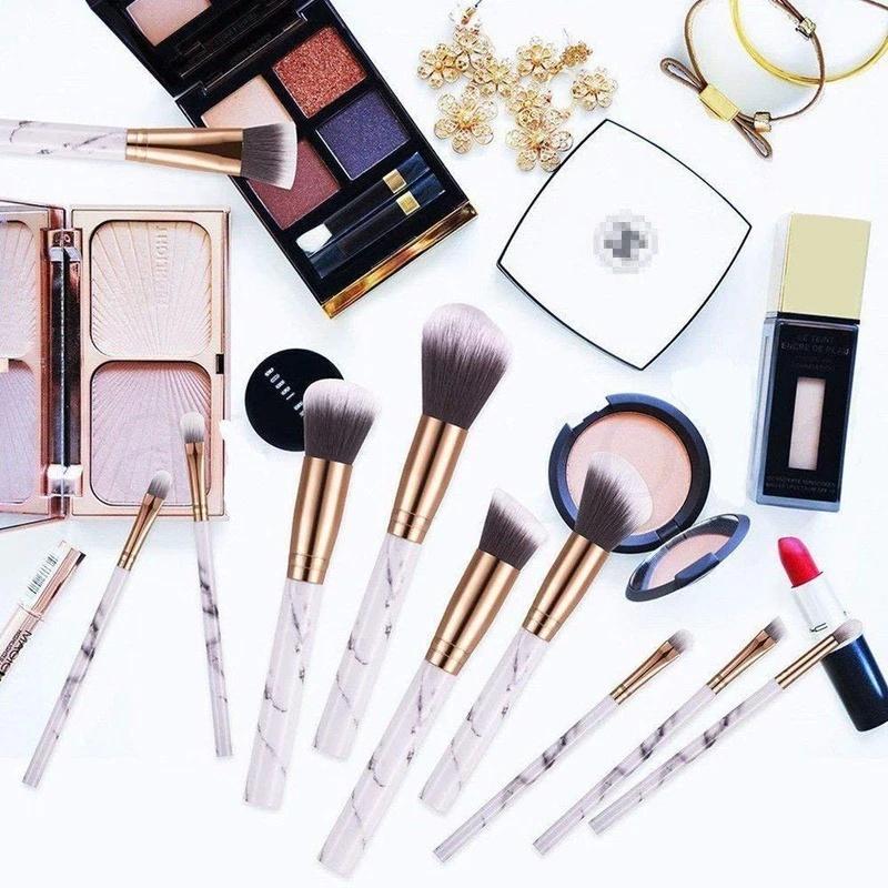 10 шт., кисти для макияжа, набор инструментов, косметическая пудра, тени для век, тональная основа, румяна, растушевка, косметическая кисть