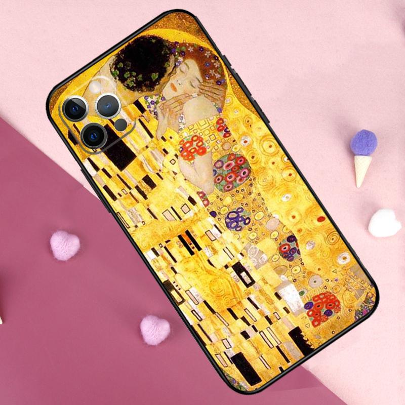 Чехол для телефона "Поцелуй" Густава Климта Для iPhone 17 Pro Max 11 14 15 16 Pro Max Plus 12 13 Mini 17 Air 16e Задняя крышка