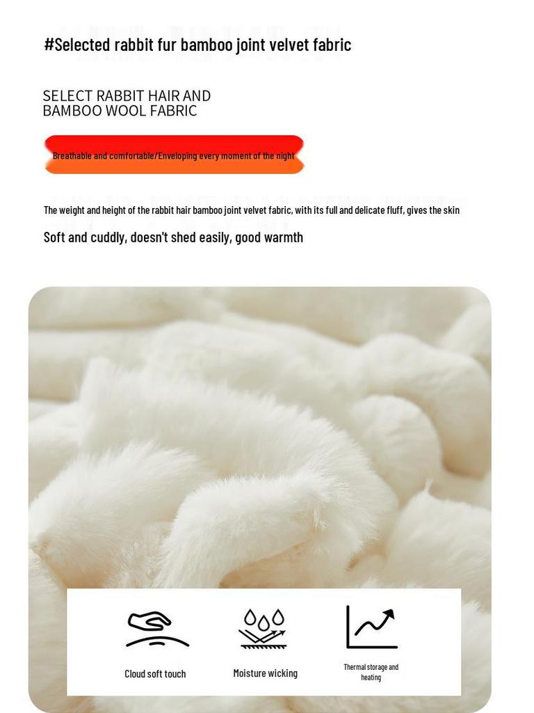 Плюшевая наволочка на длинную подушку из искусственного кроличьего меха - Двусторонняя наволочка из молочного велюрового флиса