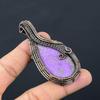Драгоценный камень Пурпурит, чистая медная проволока, обернутая подвеской ручной работы, ювелирное изделие для рождественского подарка