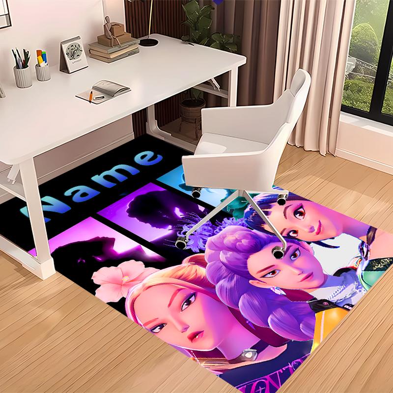 Custom personalization Kpop Demon Hunters Print Area Rug - Soft, Washable Non-Slip Indoor Mat,Living Room,Home&Office Decorative Rug
