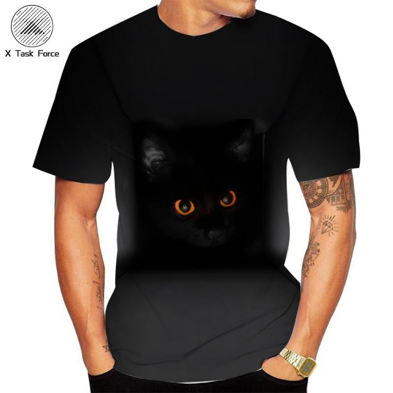 Летний топ с круглым вырезом и принтом 3D Cat, модные повседневные футболки с короткими рукавами для мужчин