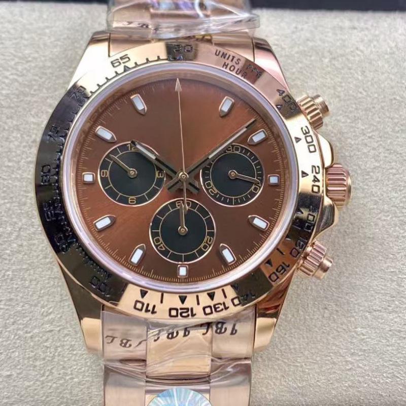 Мужские автоматические механические часы Rolex Daytona 40 мм, многофункциональные, с инкрустацией бриллиантами.