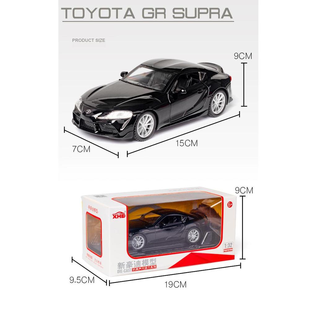 Масштаб 1/32 Toyota GR SUPRA, литая под давлением спортивная модель автомобиля, игрушечный автомобиль с откатным механизмом, звуком и светом для детей, коллекция подарков для мальчиков и девочек