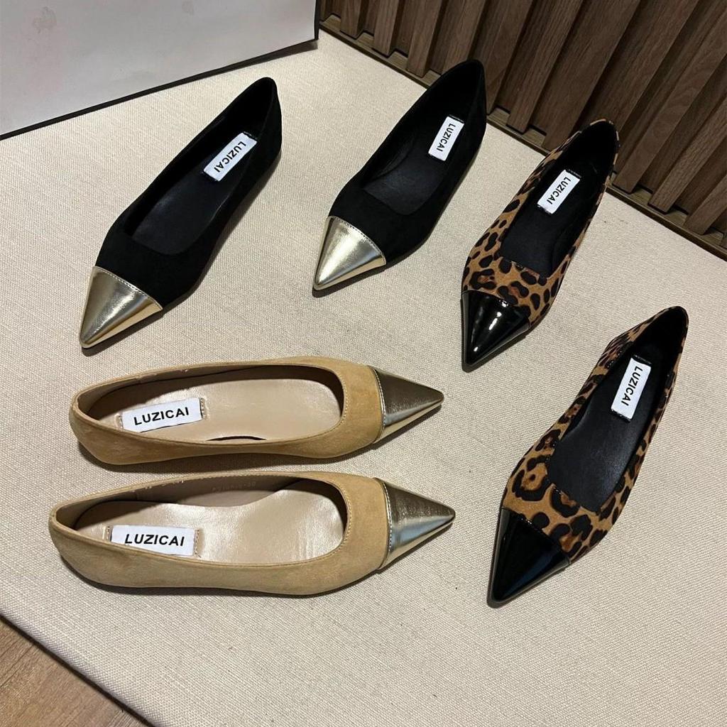 Летние туфли-феи во французском стиле с острым носком на плоской подошве для вечерней юбки 2024 года