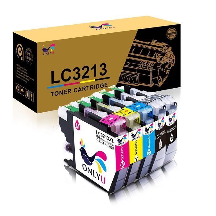 Cartouches d'encre ONLYU LC3213 Compatible avec Brother LC3213 LC-3213 Haute Capacité Toner Cartouche