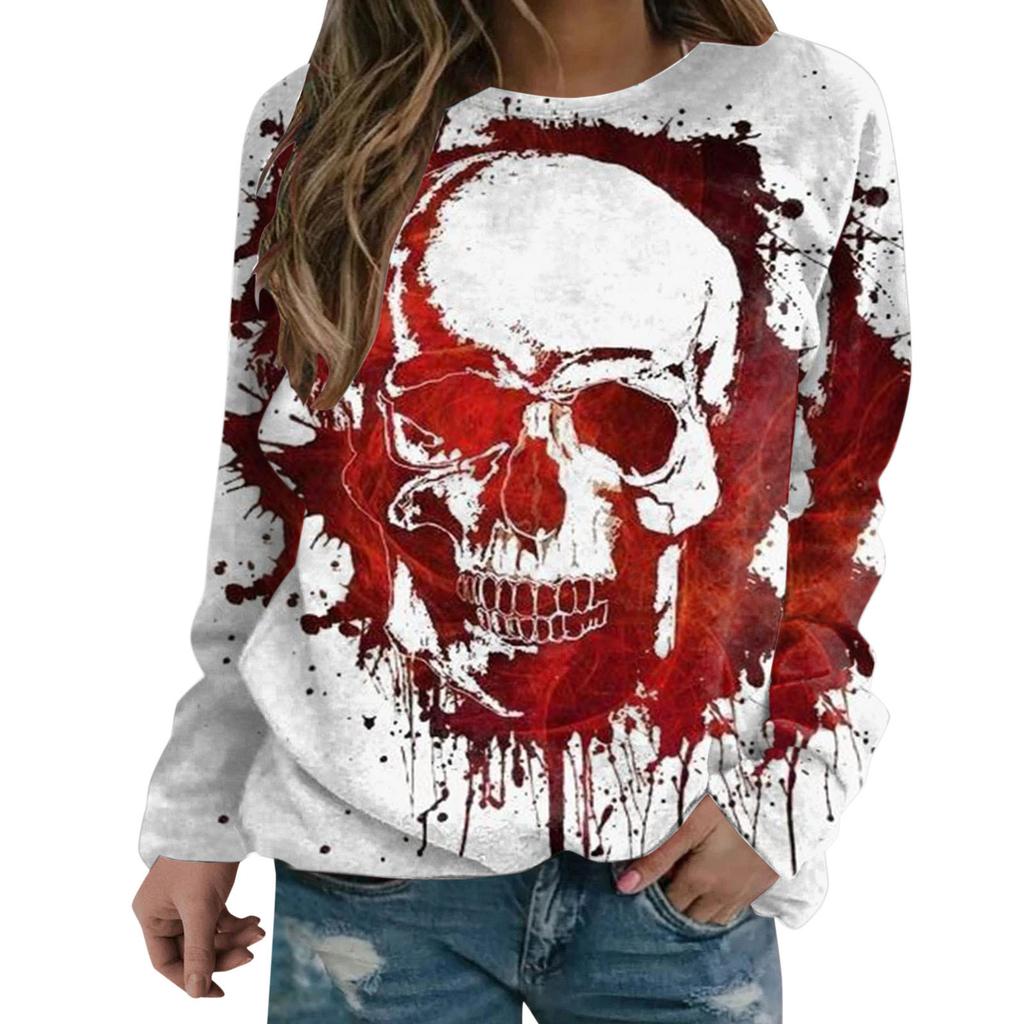 Spring and Summer Women's 3D Digital Printed Personalized Round Neck Long Sleeved T-shirt
