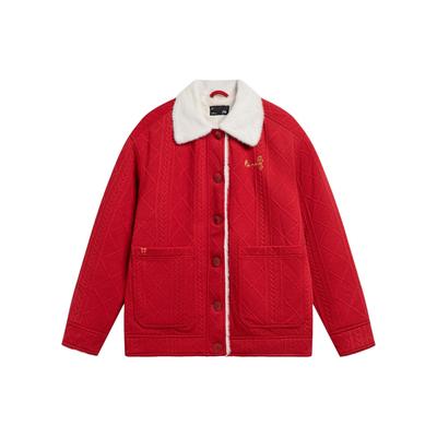 Li Ning Daily Prosperity Series Color Block флисовая теплая куртка женская куртка Samba-Red AFDU042-1