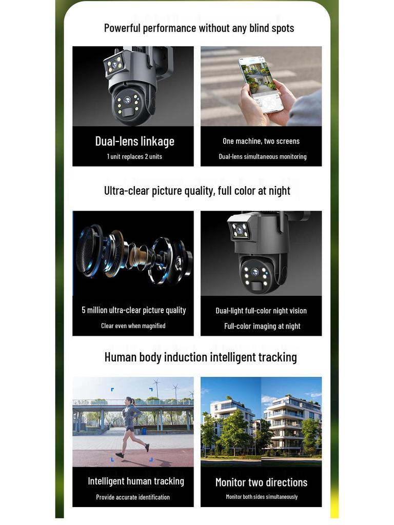 Dual Lens Solar-Powered 360° HD Panoramic Outdoor Monitor with Mobile Remote