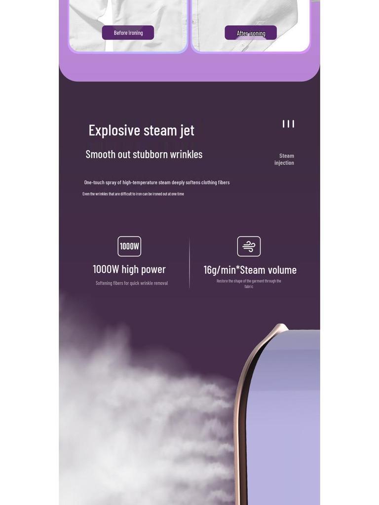 Rotatable Dual-Use Handheld Steam Iron & Portable Garment Steamer