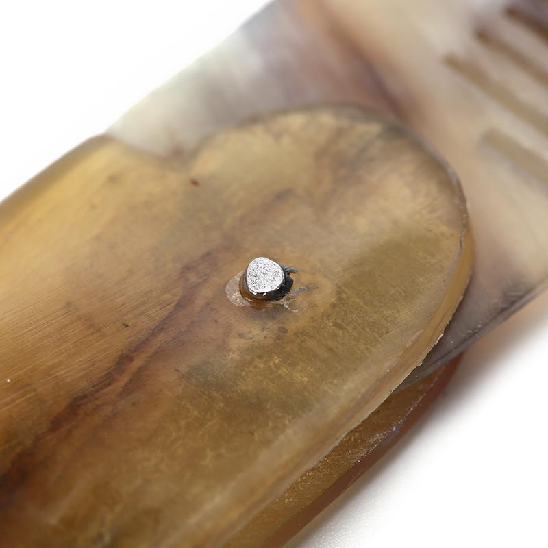 Женская складная расческа с мелкими зубьями из бычьего рога для всех типов волос, борода, усы